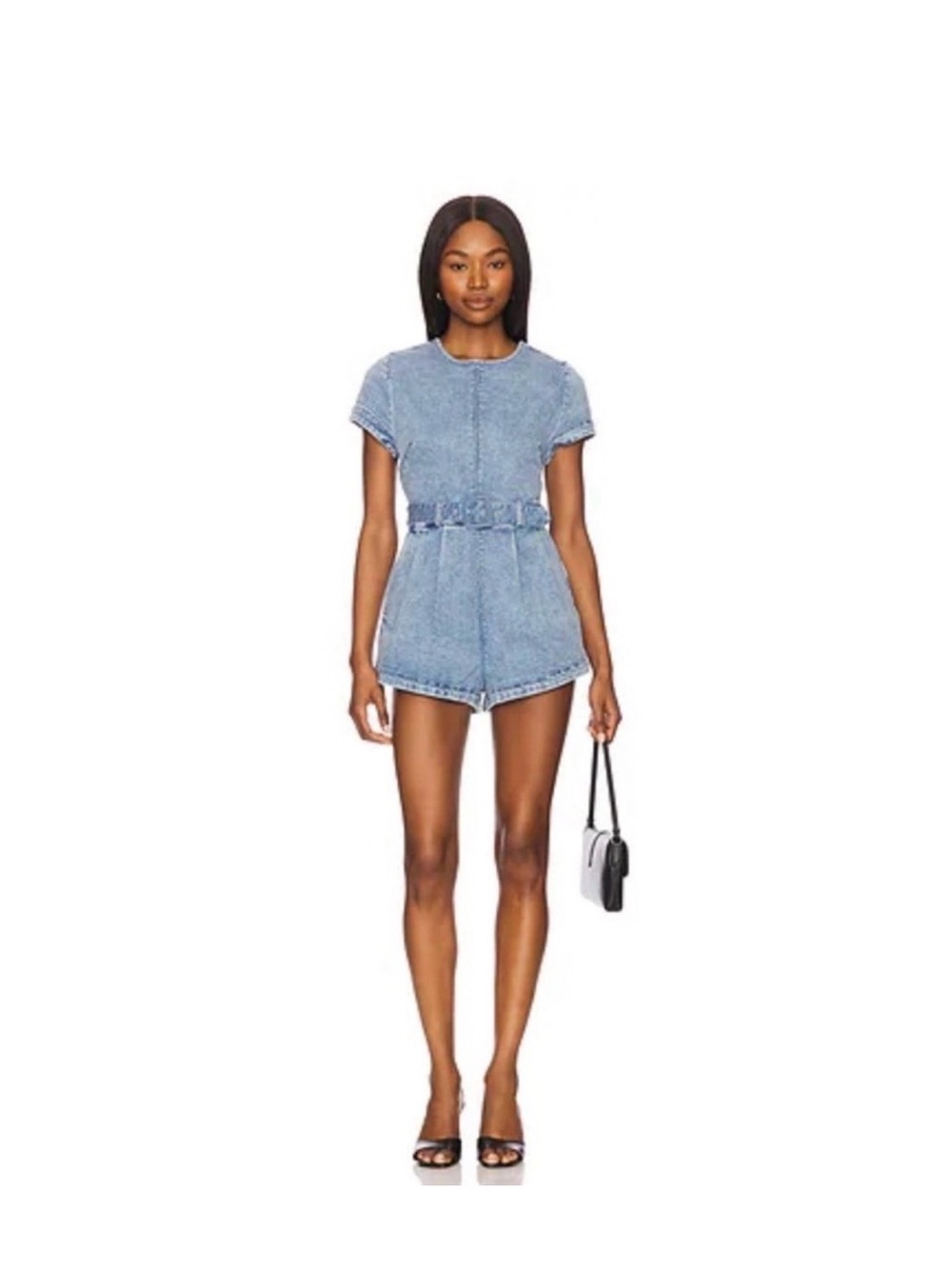 Free People Charlotte Romper. 
Light Fade Wash. Size Small.